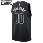 Brooklyn Nets Trikot Benutzerdefinierte Jordan 2022-23 Statement Edition Schwarz Swingman - Kinder